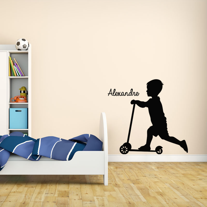 On the scooter Wall decal Customizable Names