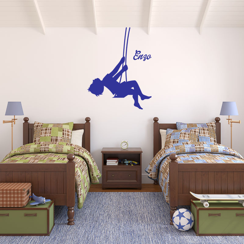 Boy on a swing Wall decal Customizable Names