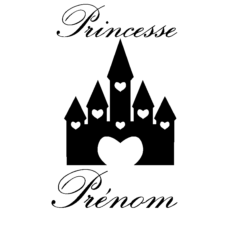 Stickers Prenom Personnalisé chateau princesse - Autocollant