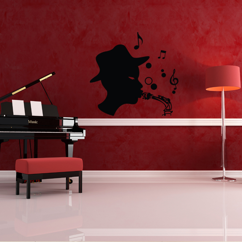 Wall decal Profile of saxophonist