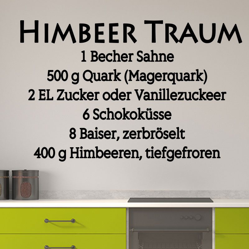 Sticker recette cuisine Himbeer traum