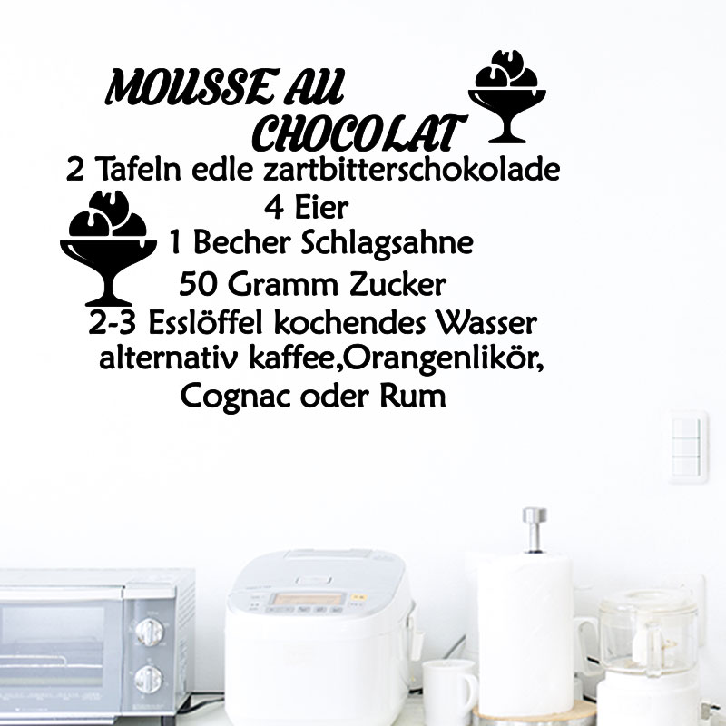 Sticker recette cuisine Mousse au chocolat