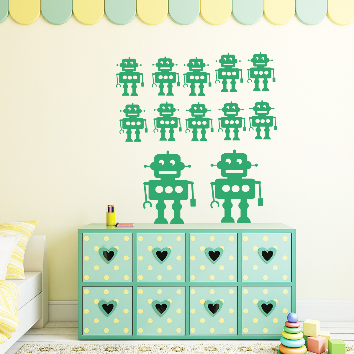 Sticker Robots en groupe