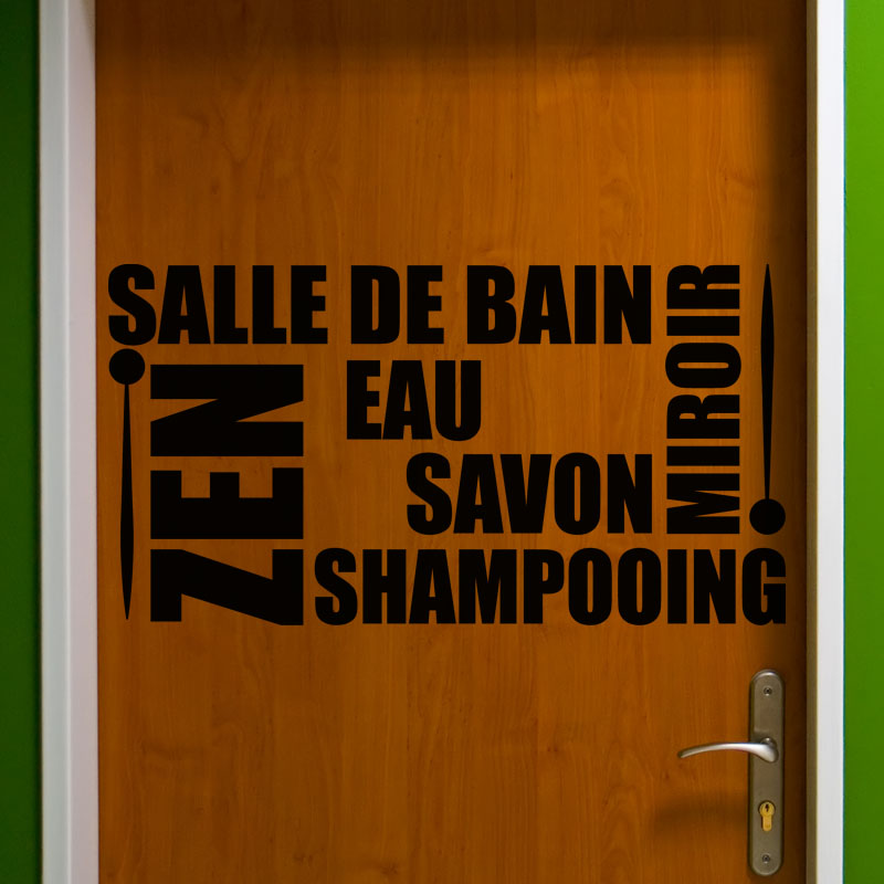Sticker salle de bain eau, savon, shampooing ...
