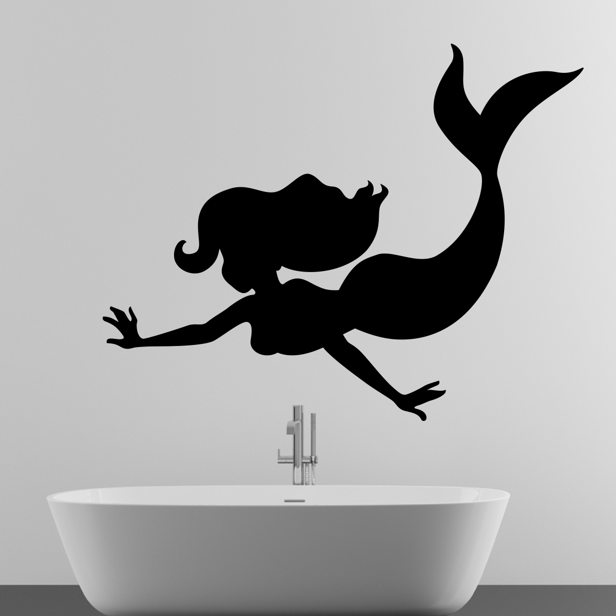 Sticker sirène salle de bain - Déco stickers muraux