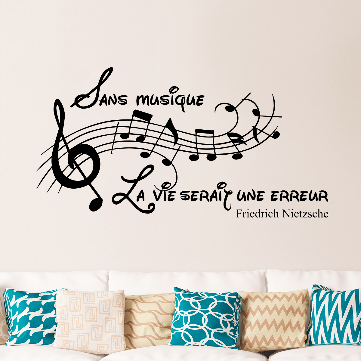 Sticker Sans musique, la vie serait une erreur - Friedrich Nietzsche