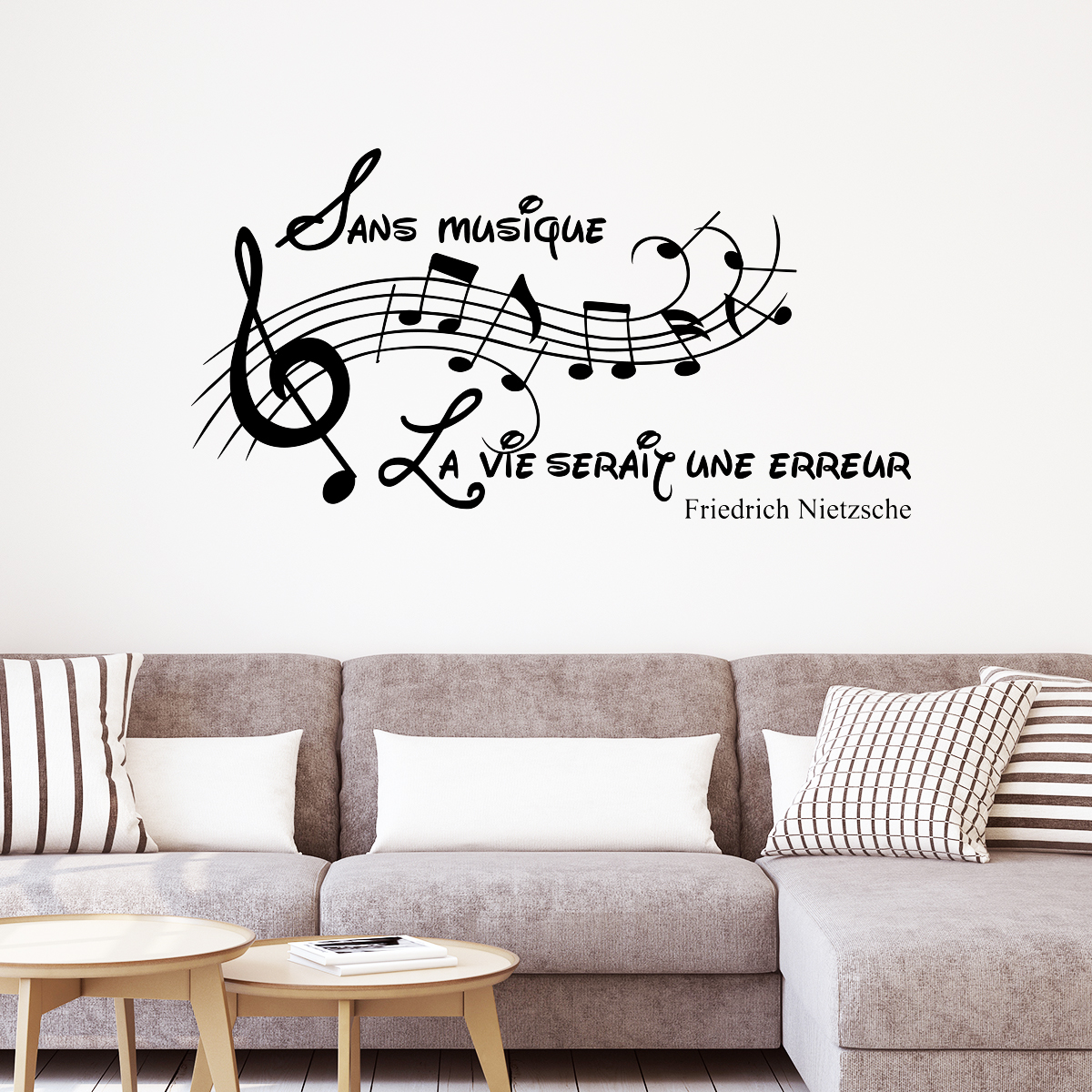 Sticker Sans musique, la vie serait une erreur - Friedrich Nietzsche