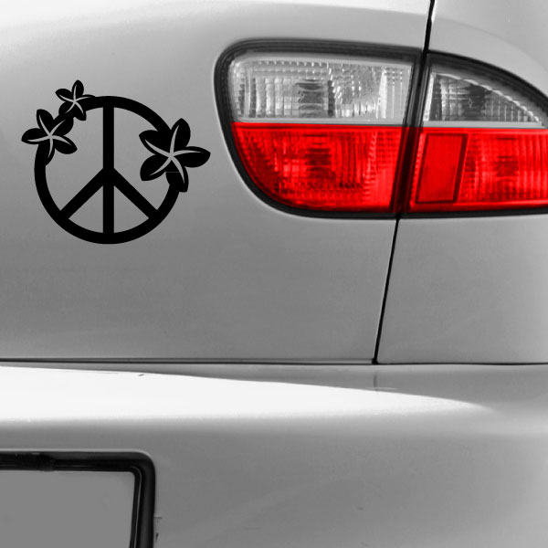 Sticker Signe hippie avec des fleurs