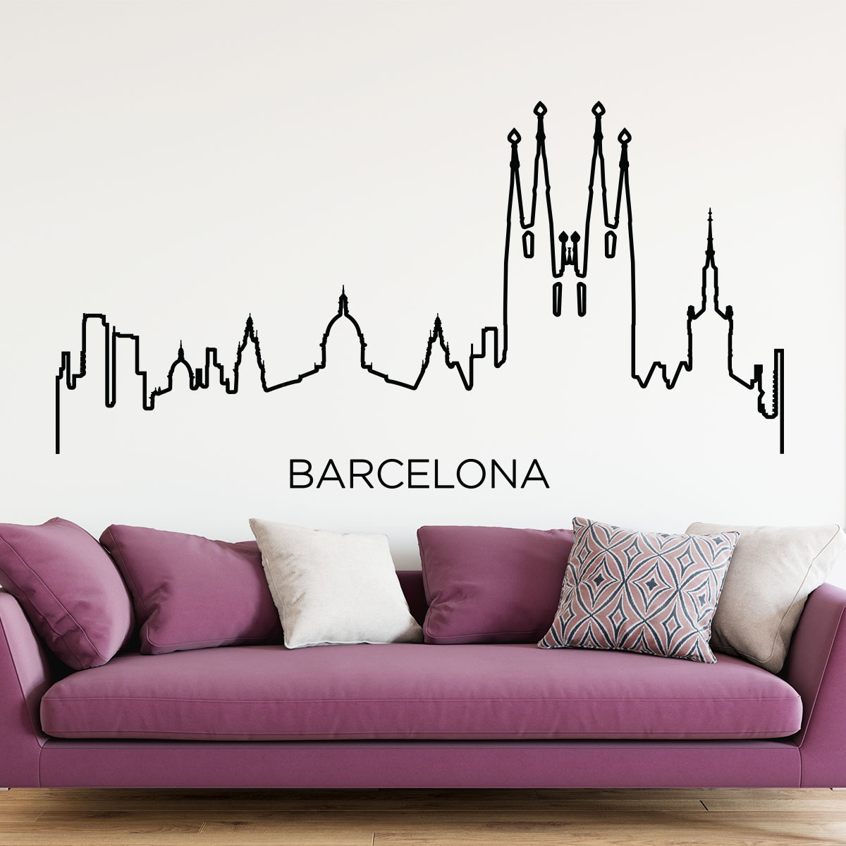 Voorstel Stad bloem Confronteren Muursticker skyline Barcelona – Muurstickers MUURSTICKER STEDEN AND REIZEND  Land en Reizen - Ambiance-sticker