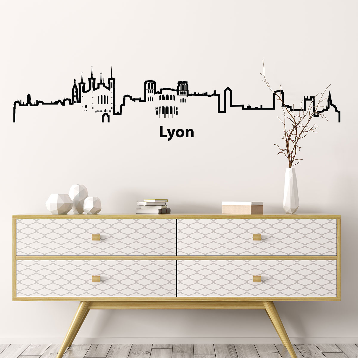 Sticker skyline Lyon  Stickers STICKERS VILLES ET VOYAGES 