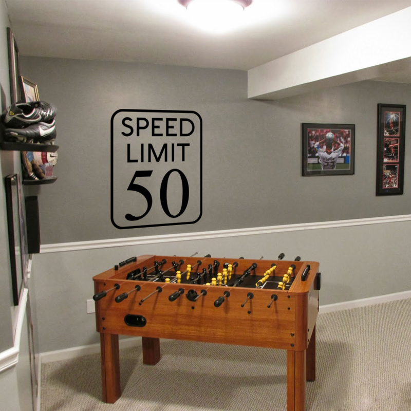 Muursticker Speed limit 50