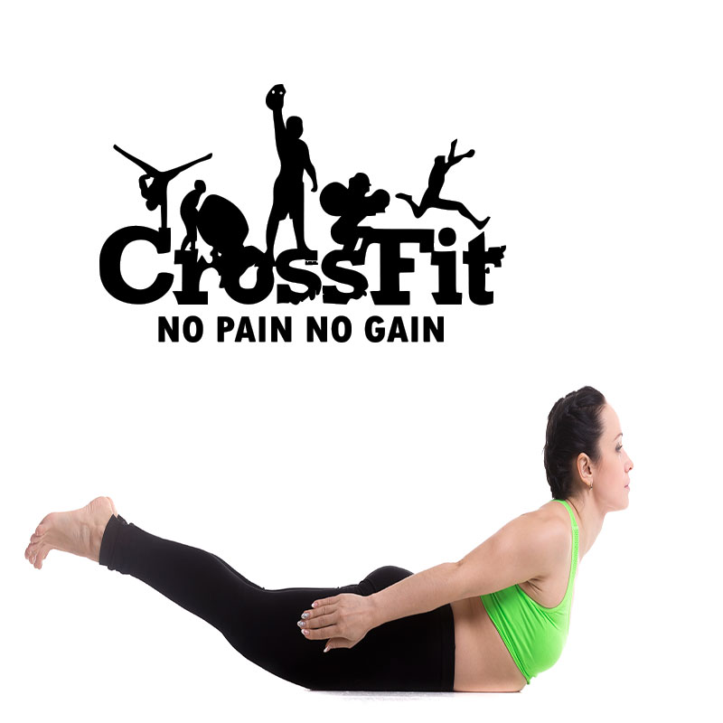 Muursticker sport Crossfit, no pain no gain