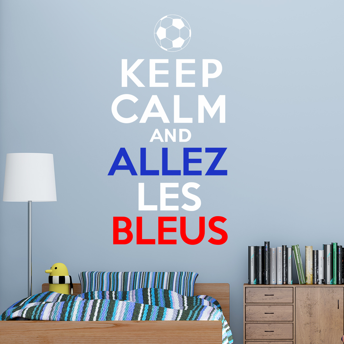 Sticker sport keep calm and allez les bleus