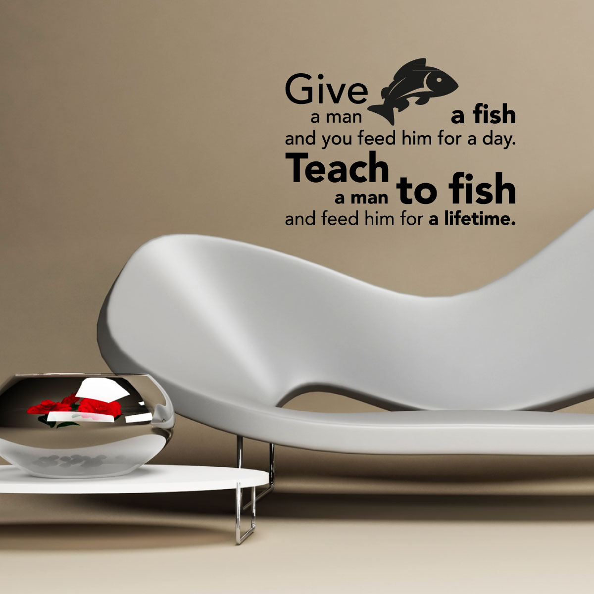 Wall decals with quotes - Wall decal Teach a man to fish