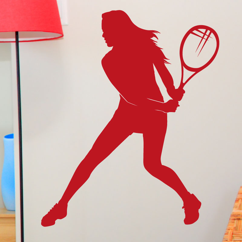 Sticker Tennis fille en l'air