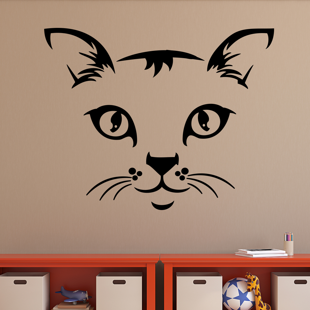Kitten Head Cat Wall Art Sticker Large Vinyl Transfer Graphic Decal Home UK CA10 