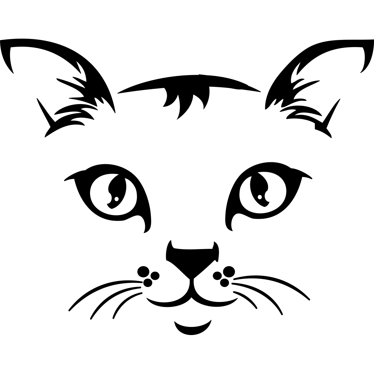 Sticker Tête de Chat Noir - Autocollant Tête de Chat Noir