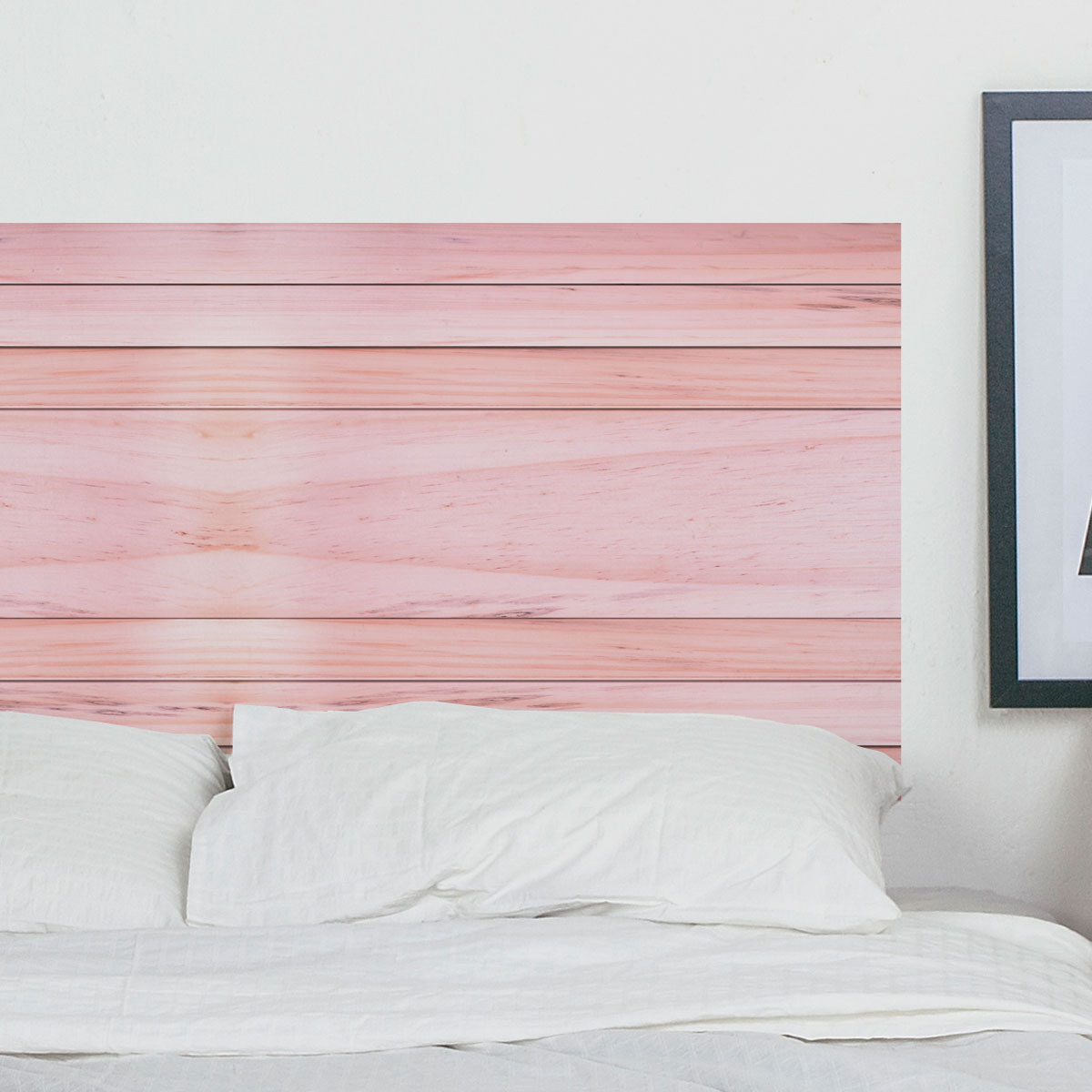 Sticker tête de lit bois rosé