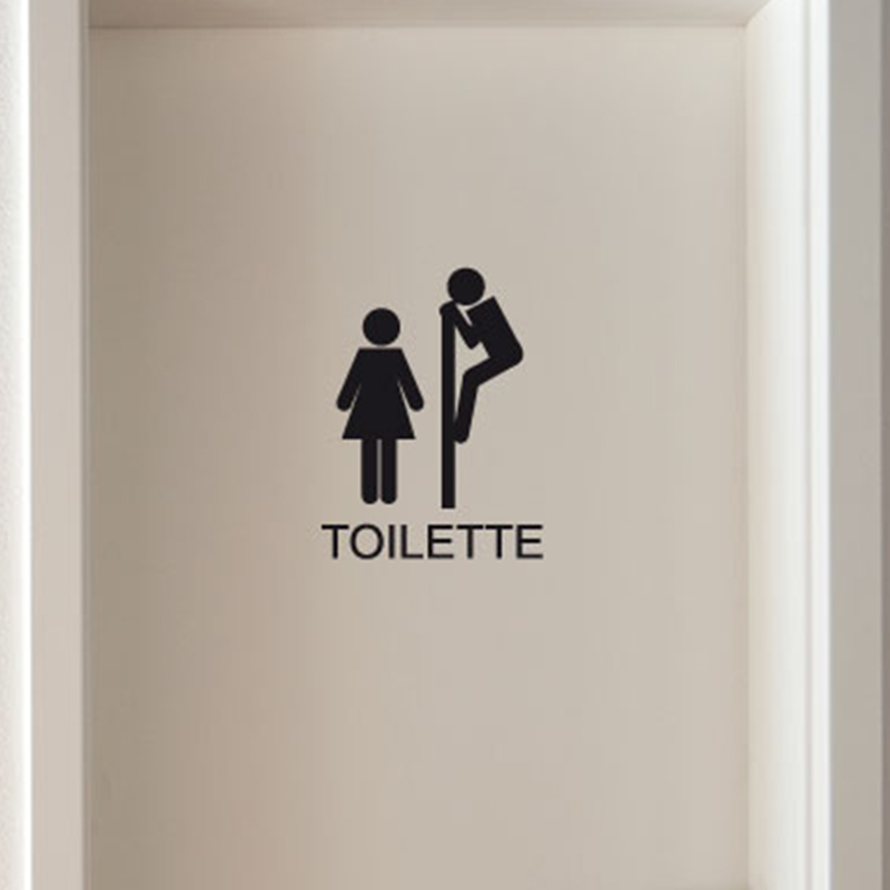 Sticker "Toilette" - garçon curieux