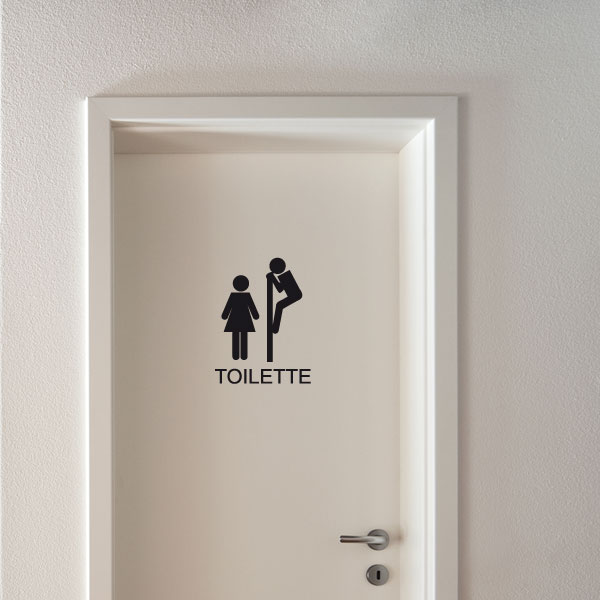 Sticker "Toilette" - garçon curieux