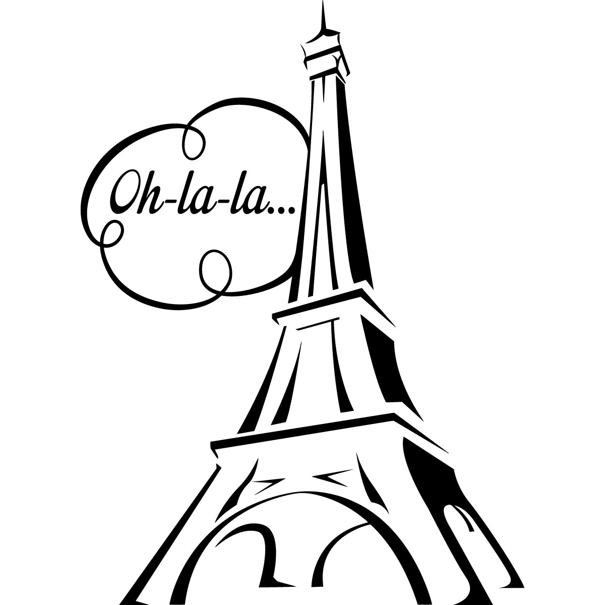 Wall decal Eiffel tower with Oh-la-la
