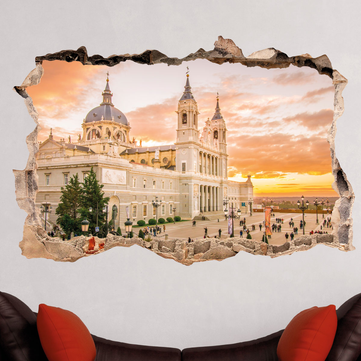 Sticker trompe l'oeil Cathédrale de l'Almudena de Madrid