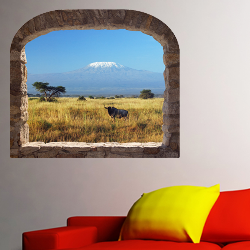 Sticker trompe l'oeil mont Kilimanjaro