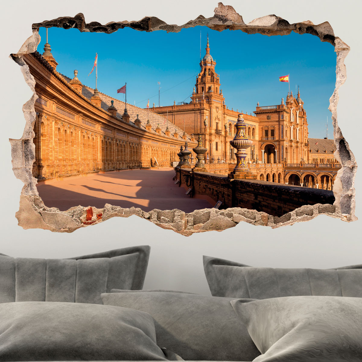 Sticker trompe l'oeil Paysage urbain à Séville