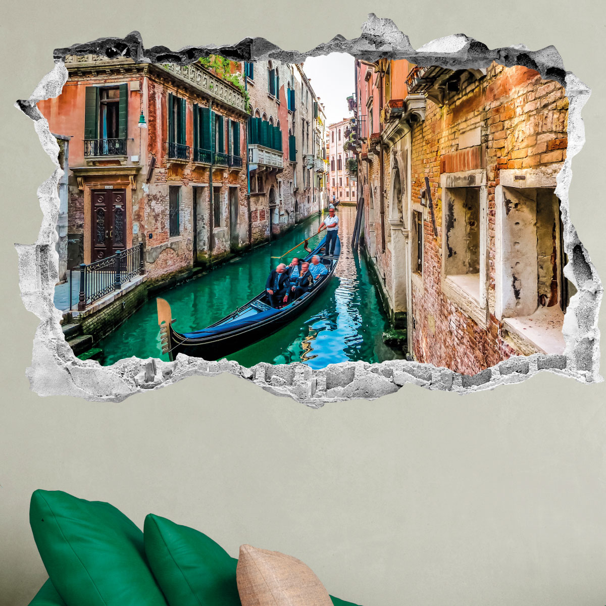 Sticker trompe  l oeil  Venise et son gondolier Stickers 