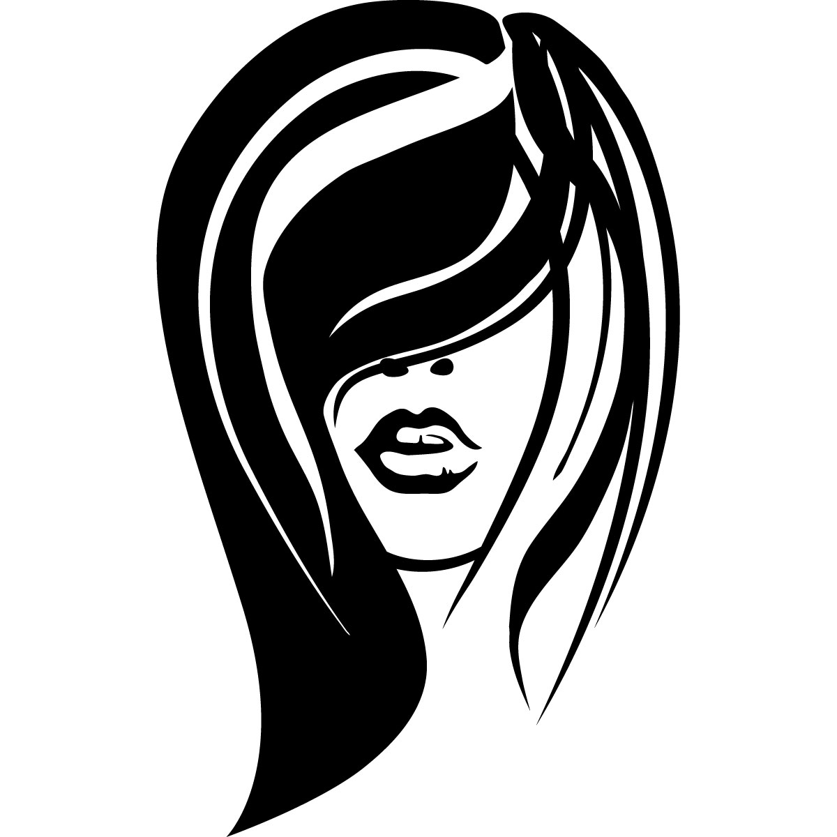 Wall decal girl face 2