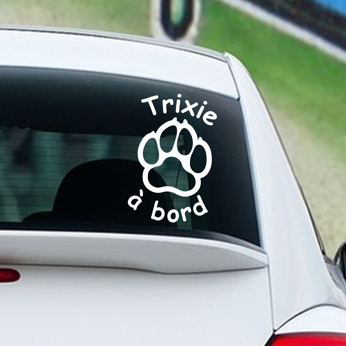 Sticker voiture personnalisable chien à bord