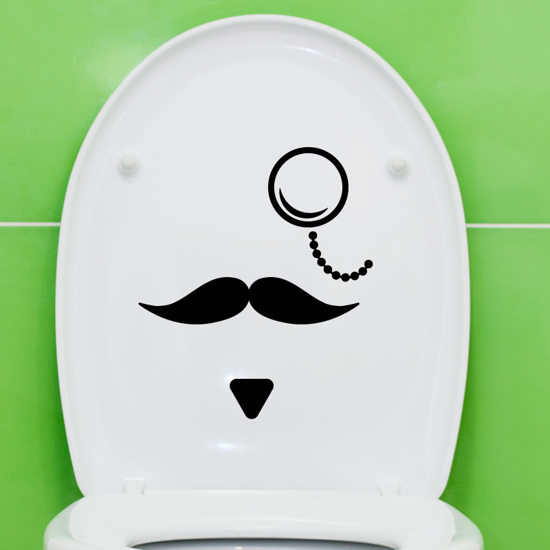 Sticker wc Moustache et loupe