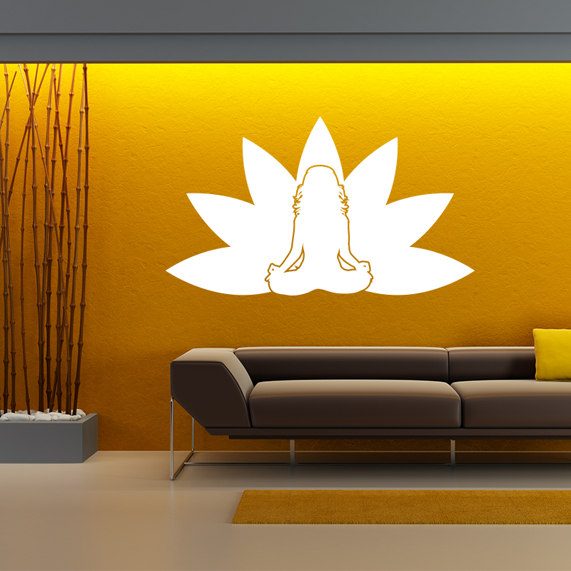 Sticker Yoga et fleur de Lotus