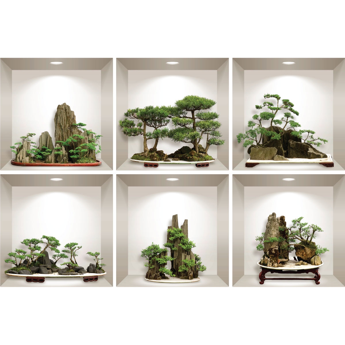 Acheter Autocollants muraux bonsaï plante verte en pot, décoration de maison,  arrière-plan de salon, sparadrap muraux de décoration de salle, affiches  murales