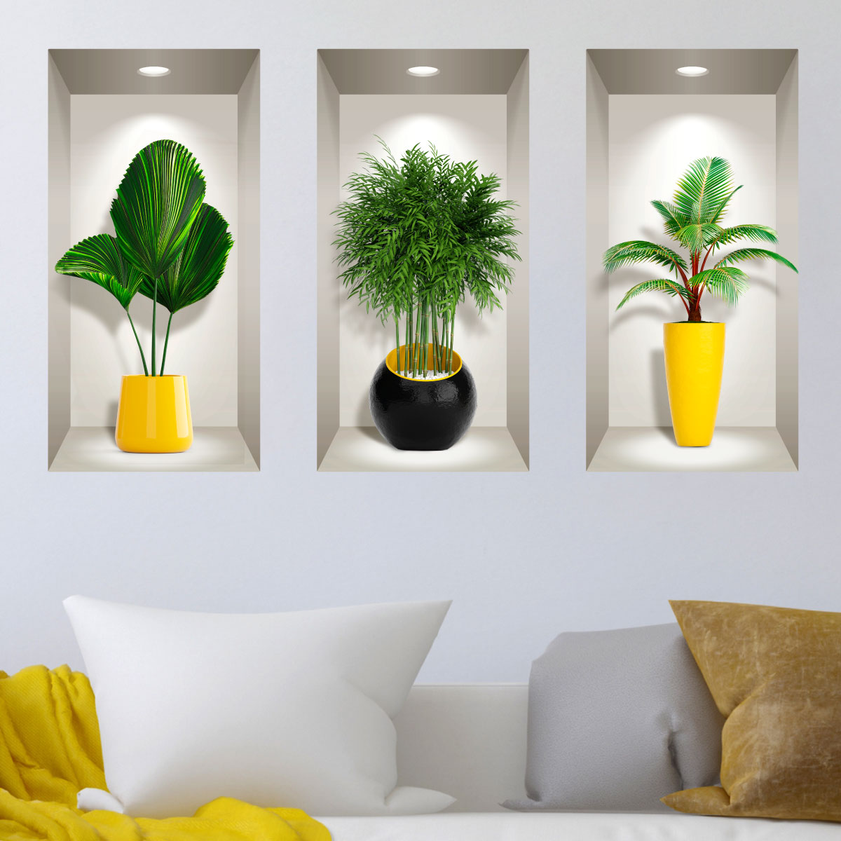 Wall decal 3D tropical plants