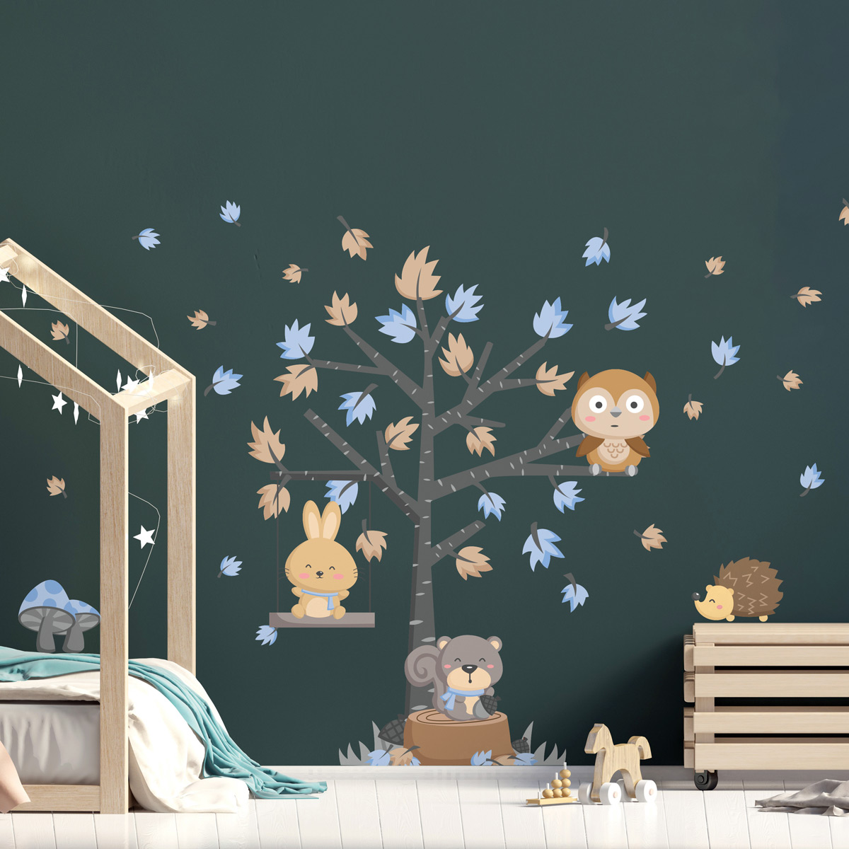 Happy Woodland Animal Stickers wall decal