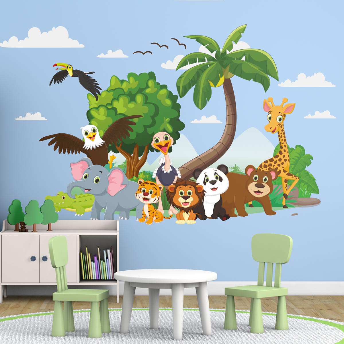 Stickers animaux heureux en groupe – STICKERS ANIMAUX - Stickers