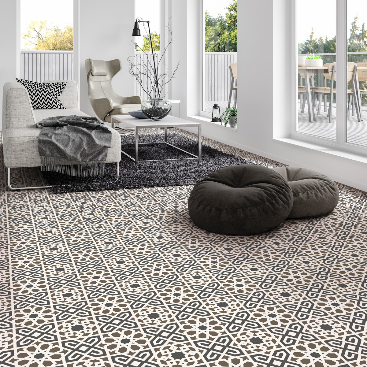 Wall stickers floor tiles Vannina non-slip - 60x100 cm