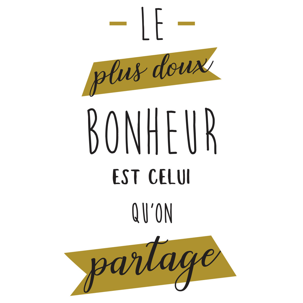 Stickers citation le plus doux bonheur – Stickers STICKERS CITATIONS  Français - Ambiance-sticker