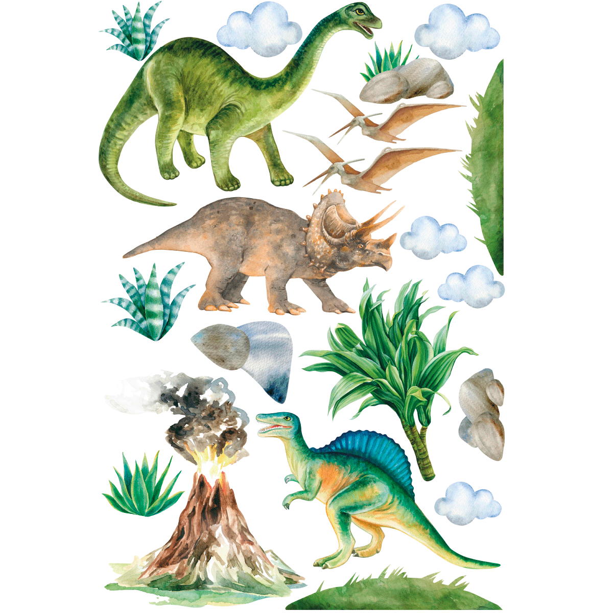 Stickers dinosaures peints à l'acrylique – STICKERS GARÇONS - Stickers  Dinosaures - Ambiance-sticker