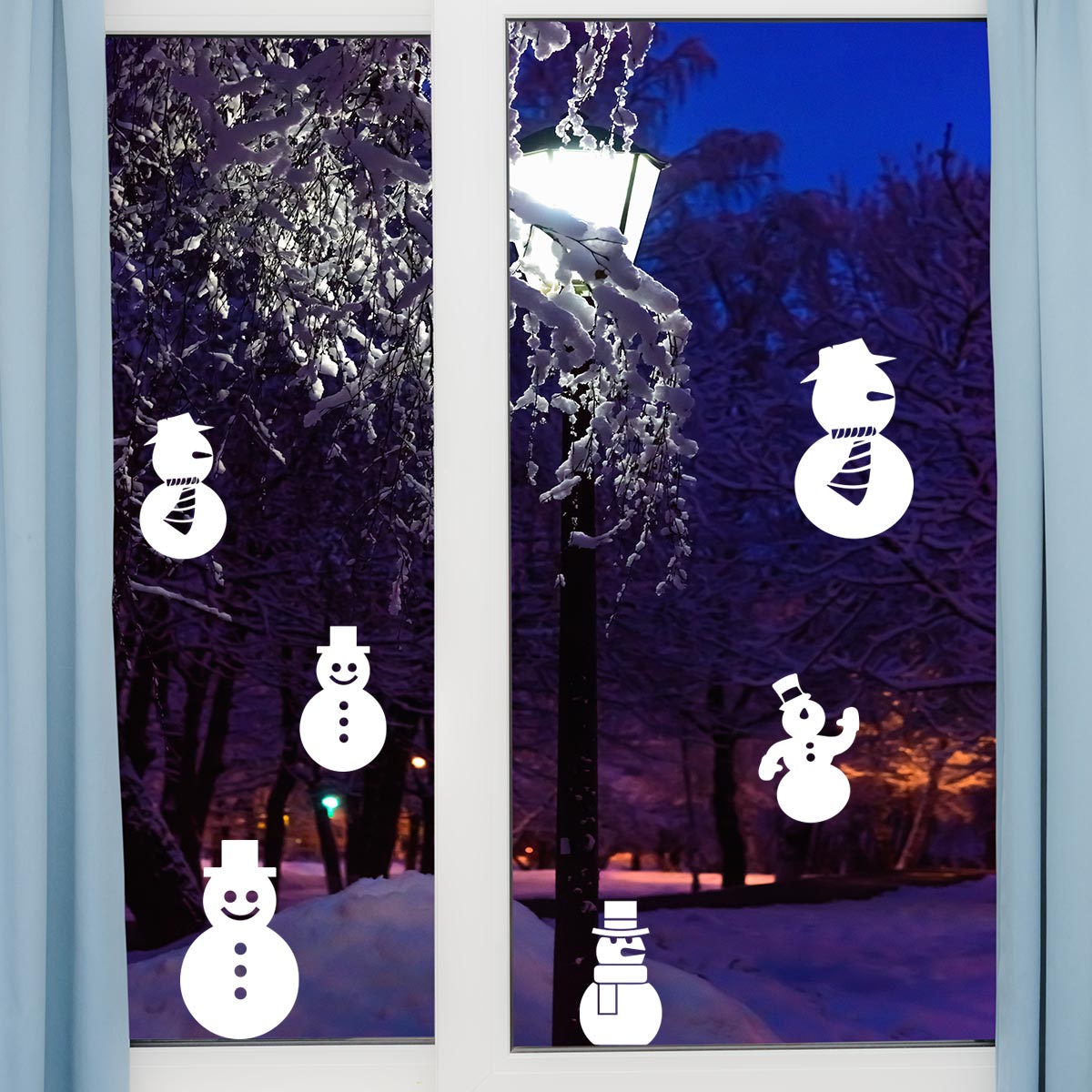 Stickers elektrostatische Snowmen Christmas