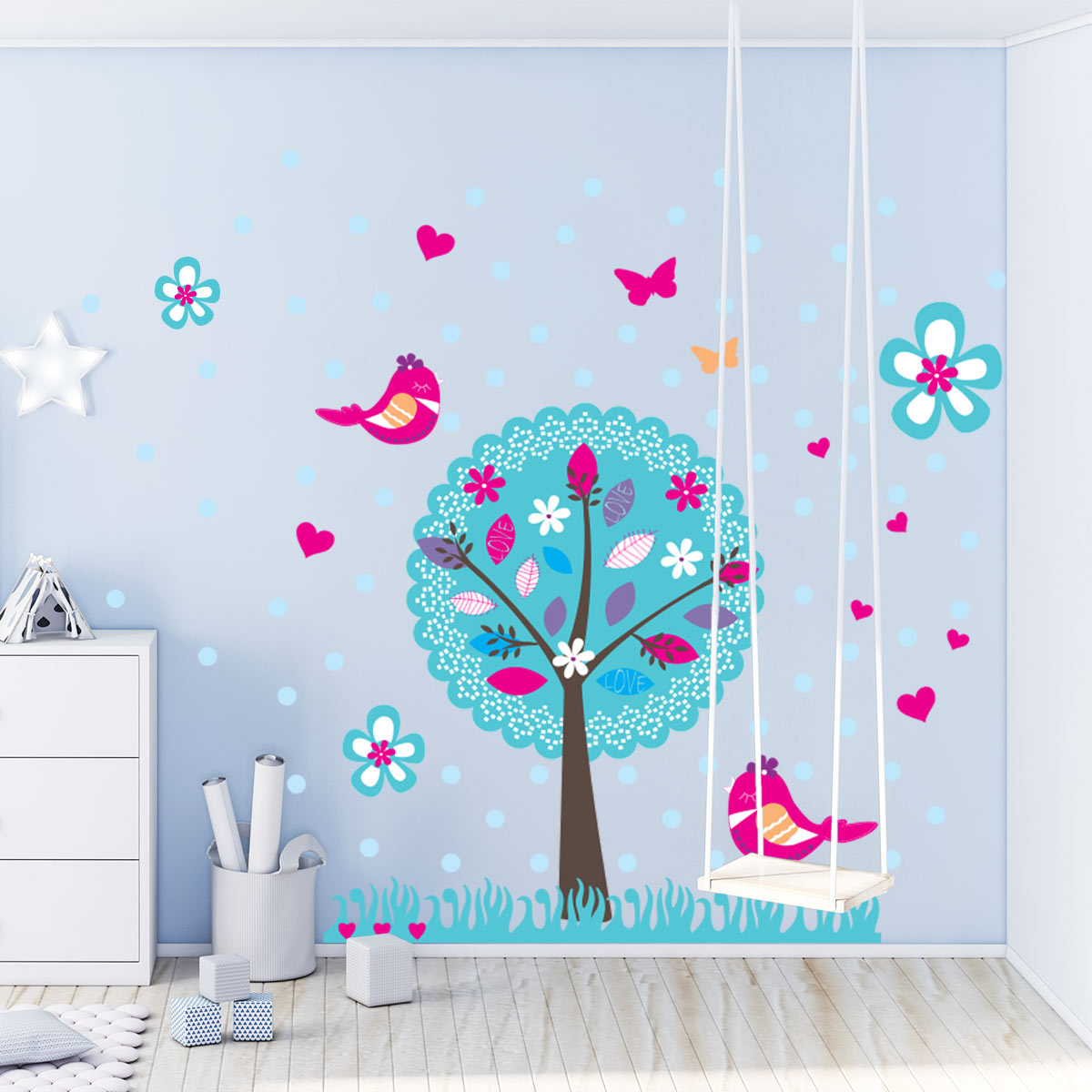 Wall decals child tree in the fairy world