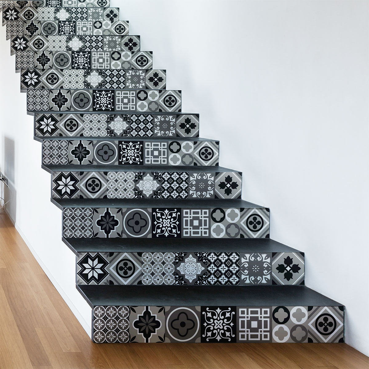 Stickers escalier carreaux de ciment filipina x 2