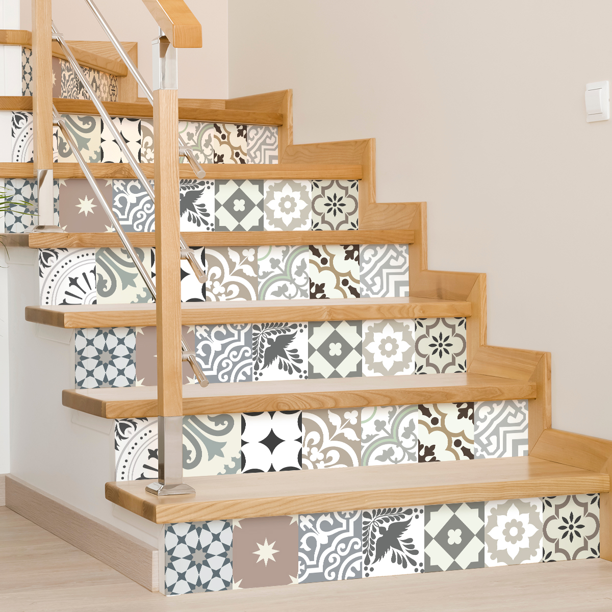 Stickers escalier carreaux de ciment hediana x 2