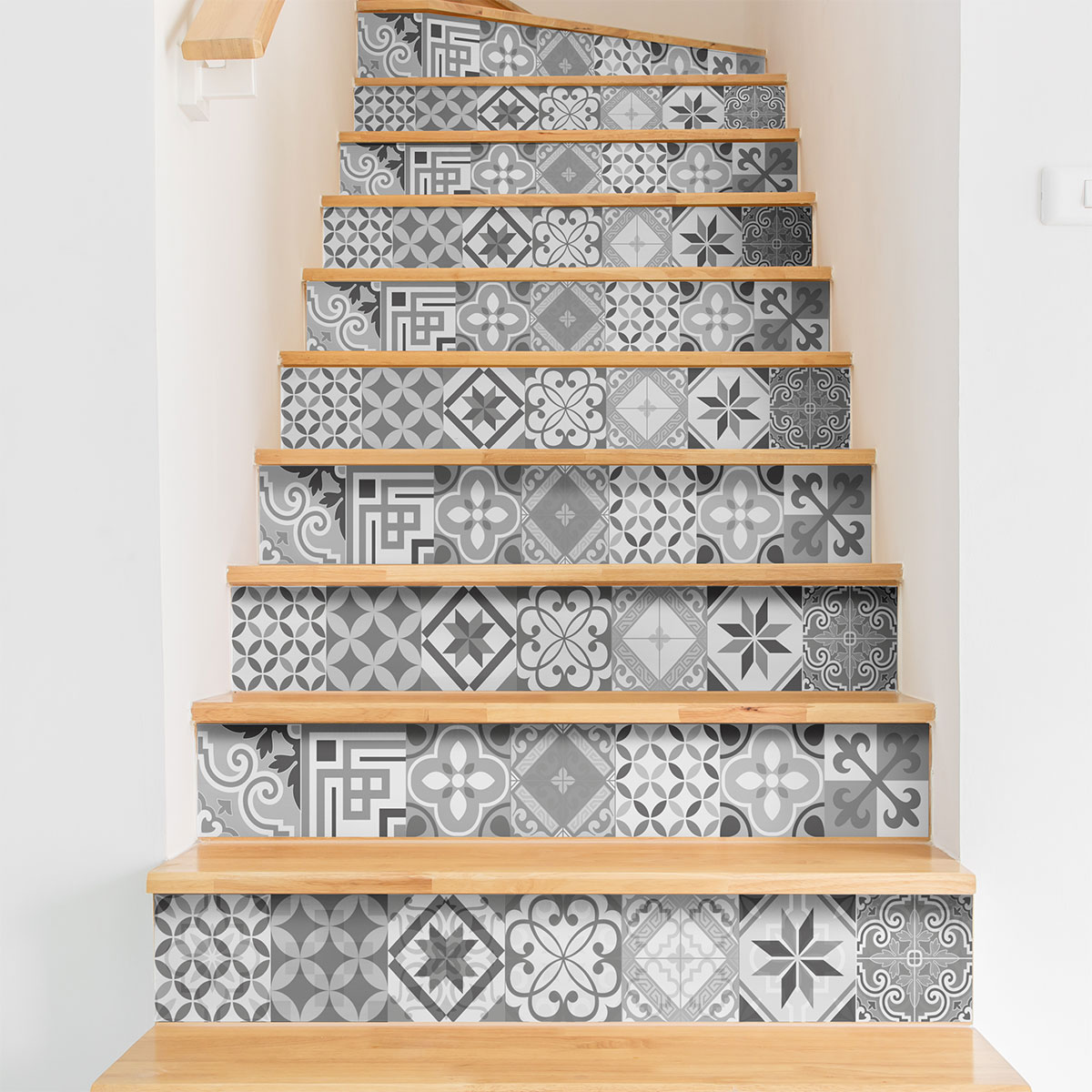 Stickers escalier carreaux de ciment micalina x 2