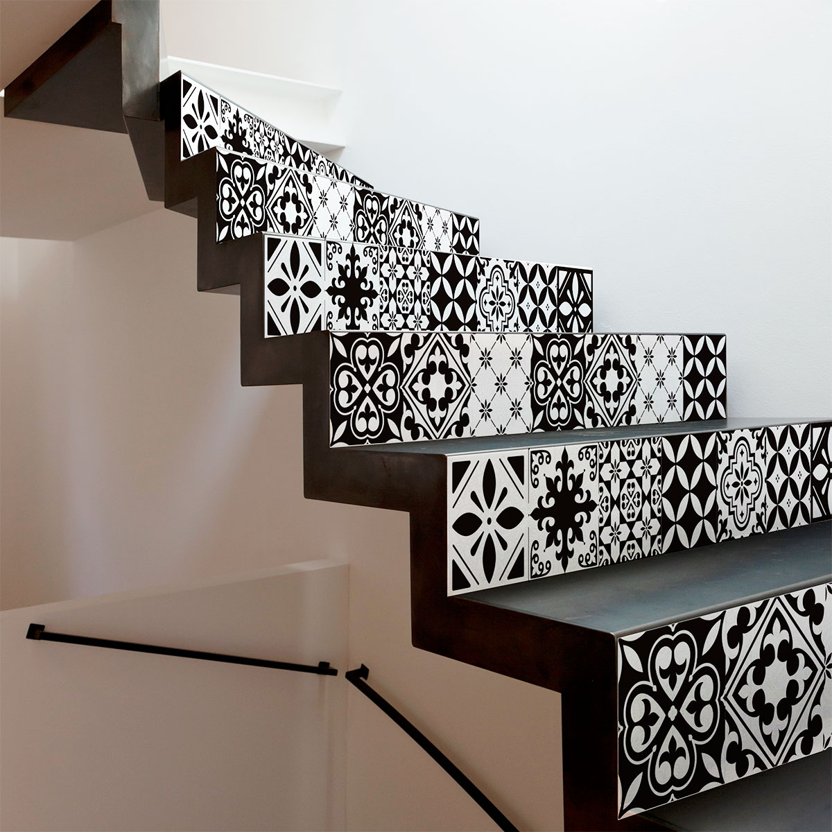 Stickers escalier carreaux de ciment nicolino x 2