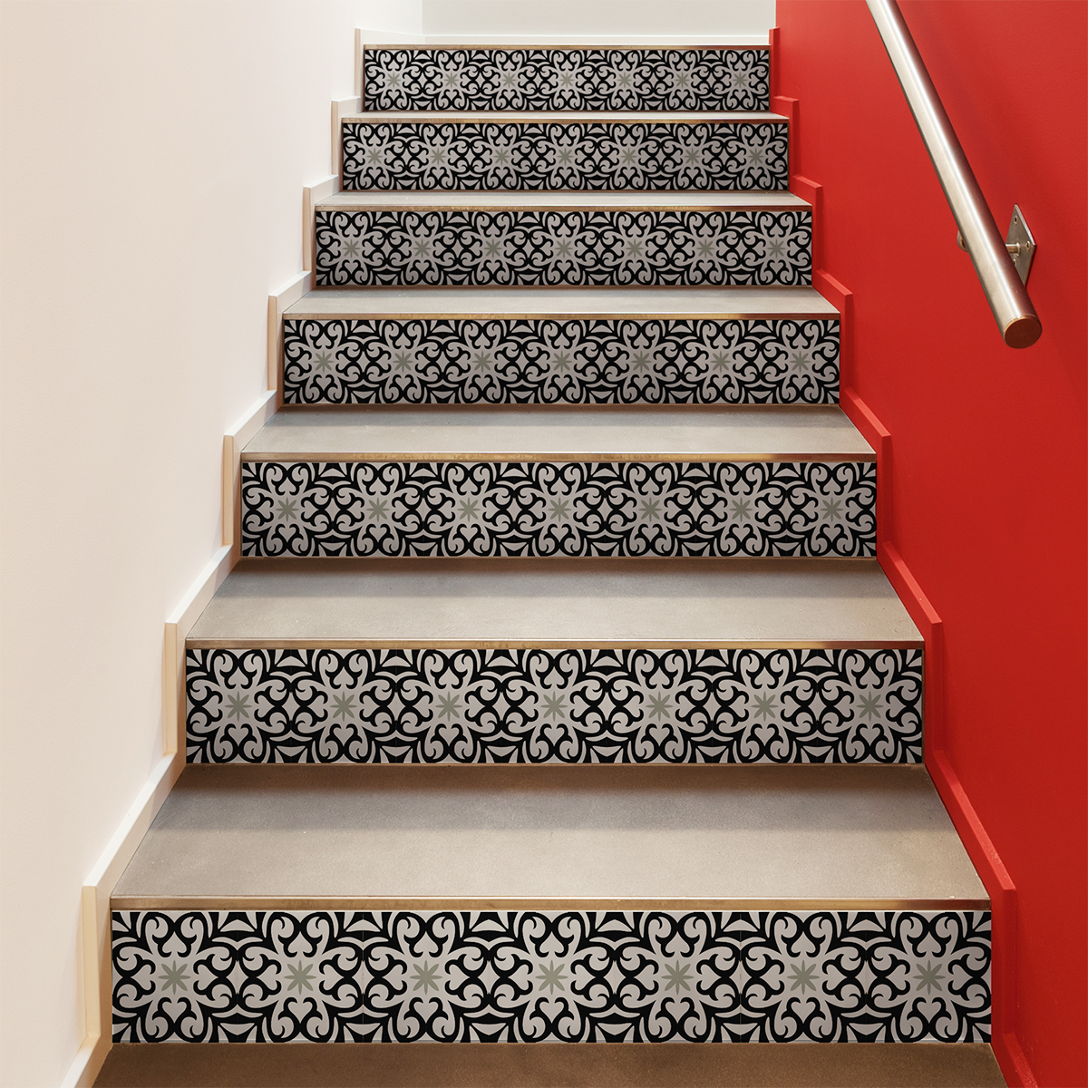 Stickers escalier carreaux de ciment Saveria x 2