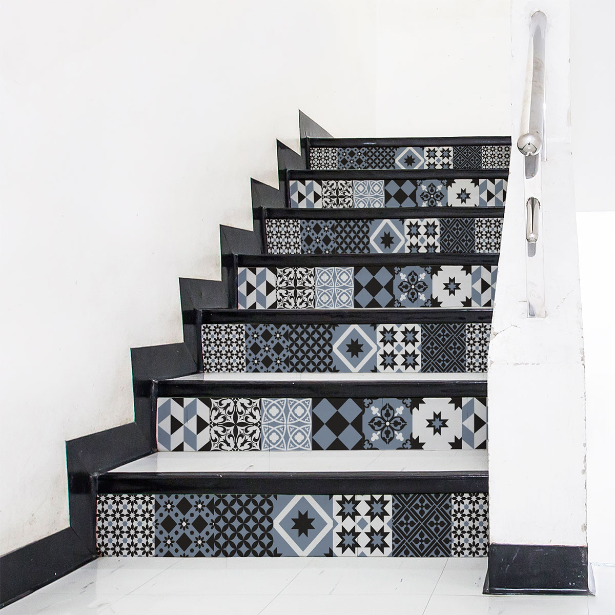 Stickers escalier carreaux de ciment zola x 2