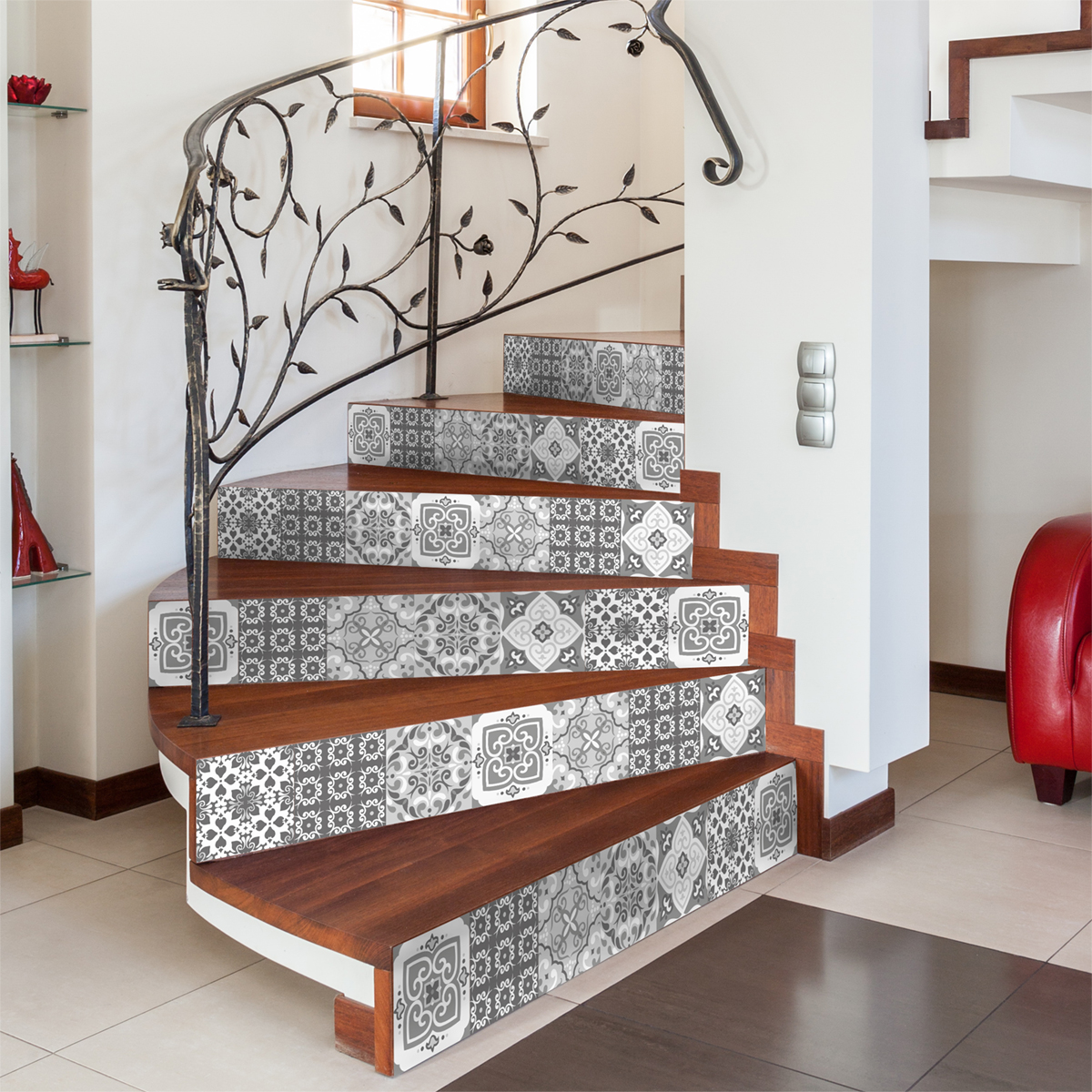 Stickers escalier nuances de gris Marrakech x 2