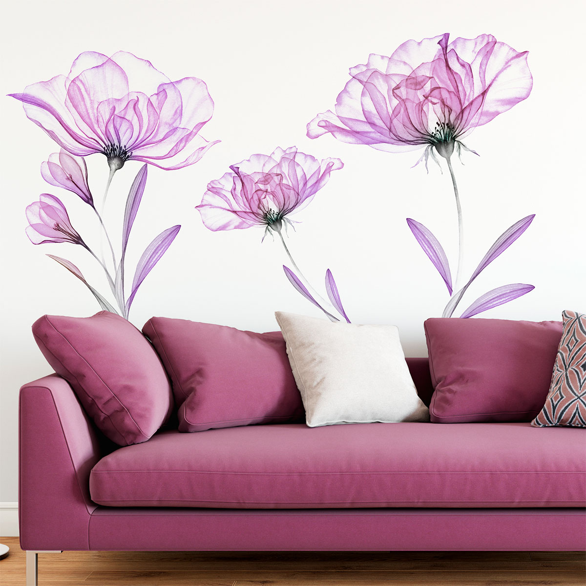 Stickers fleurs violettes printanières – Stickers STICKERS NATURE Fleurs -  Ambiance-sticker
